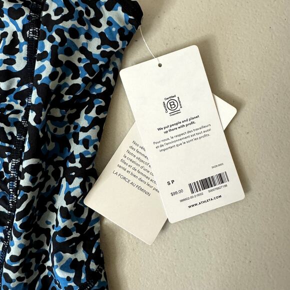 NWT Athleta Infinity Dress Women's Size Small Blue Leopard Built-in Shorts - Picture 5 of 6